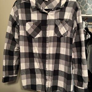 Gander Mountain Black and White Plaid Button-Down Shirt